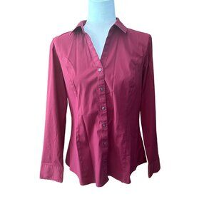 Express Womens Red Ultimate Essential Shirt Original Fit Size L